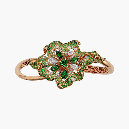 Tsavorite and Diamond Bangle - Fine Jewellery - ALIEL