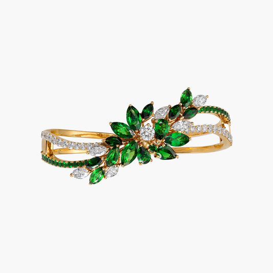 Tsavorite and Diamond Bangle - Fine Jewellery - ALIEL