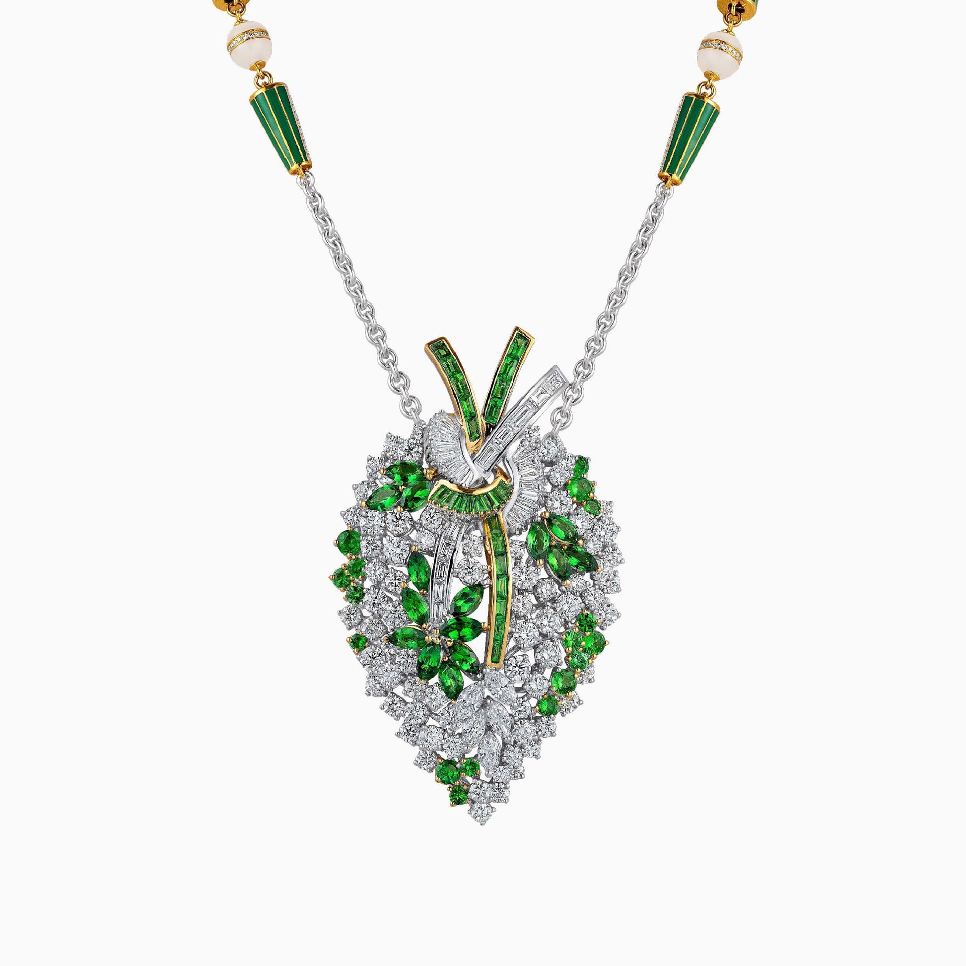 Tsavorite and Diamond Pendant - High Jewellery - ALIEL