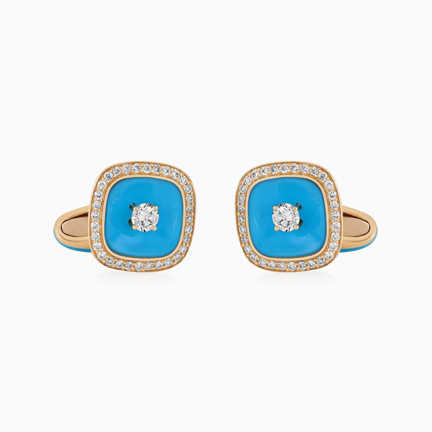 Turquoise and Diamond Cufflinks - Fine Jewellery - ALIEL