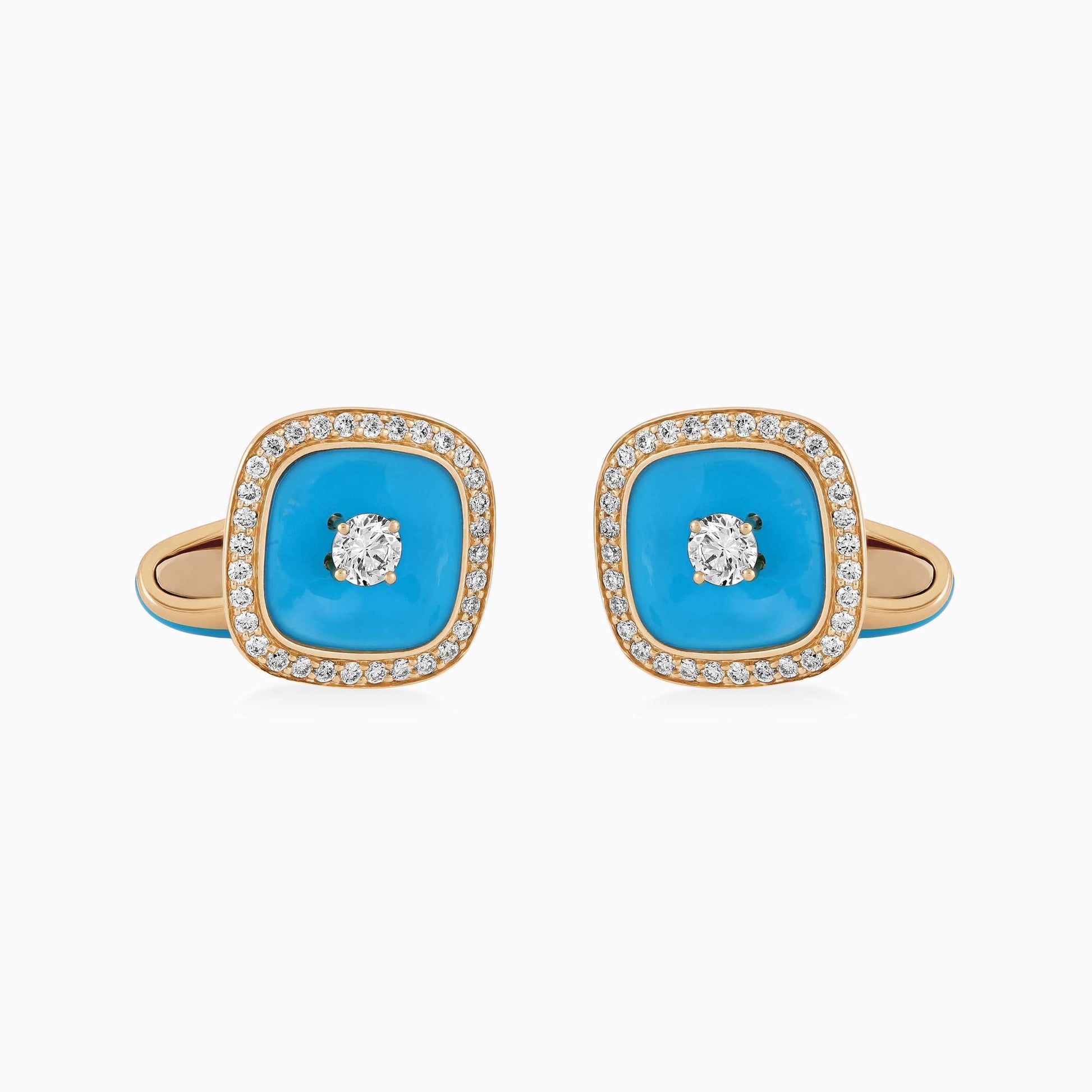 Turquoise and Diamond Cufflinks - Fine Jewellery - ALIEL