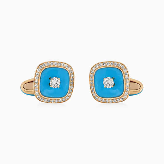 Turquoise and Diamond Cufflinks - Fine Jewellery - ALIEL