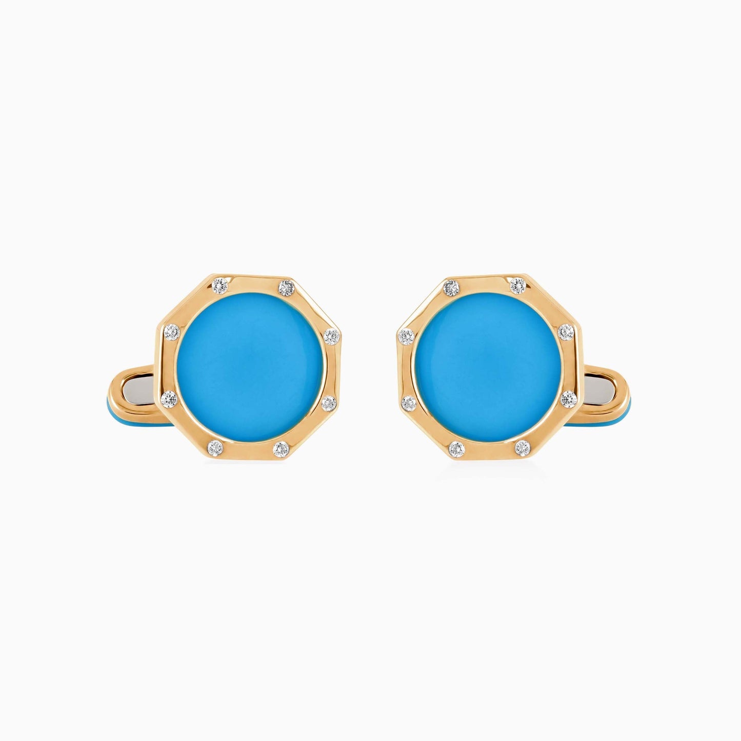 Turquoise and Diamond Cufflinks - Fine Jewellery - ALIEL