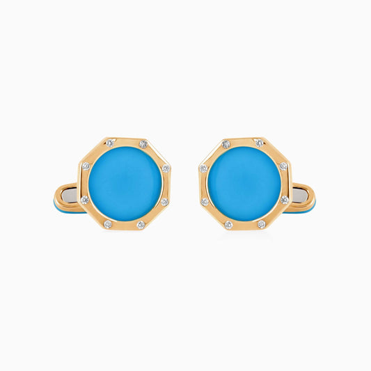 Turquoise and Diamond Cufflinks - Fine Jewellery - ALIEL