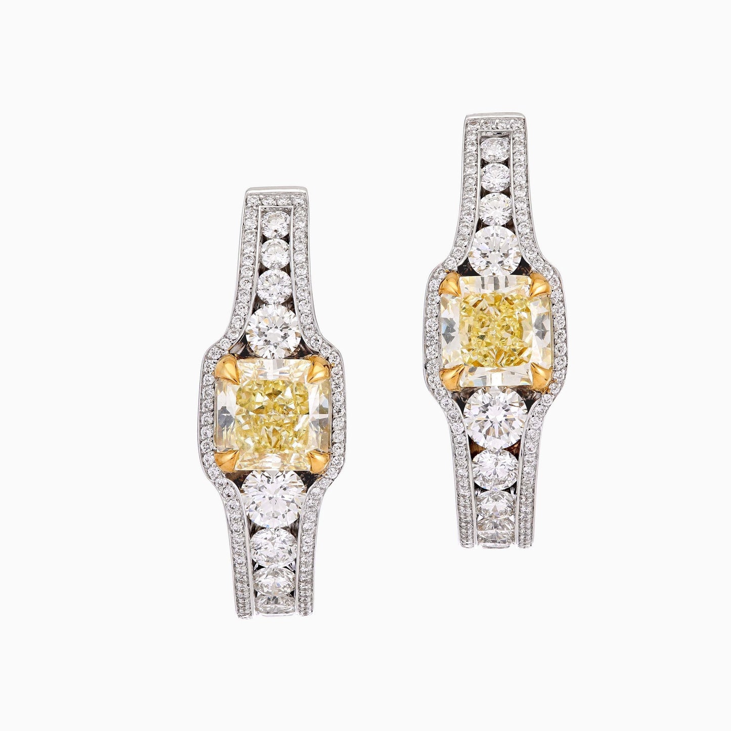 Yellow and White Diamond Earrings - High Jewellery - ALIEL