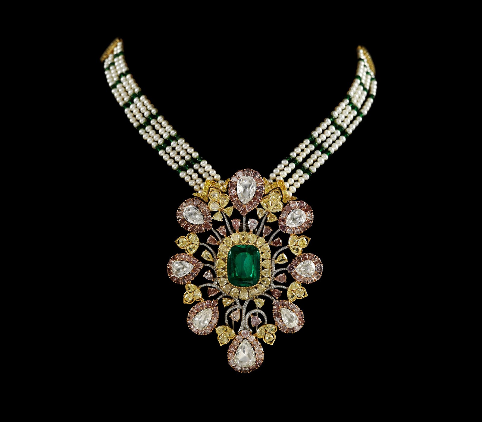 Emerald and Diamond Necklace - Aliel